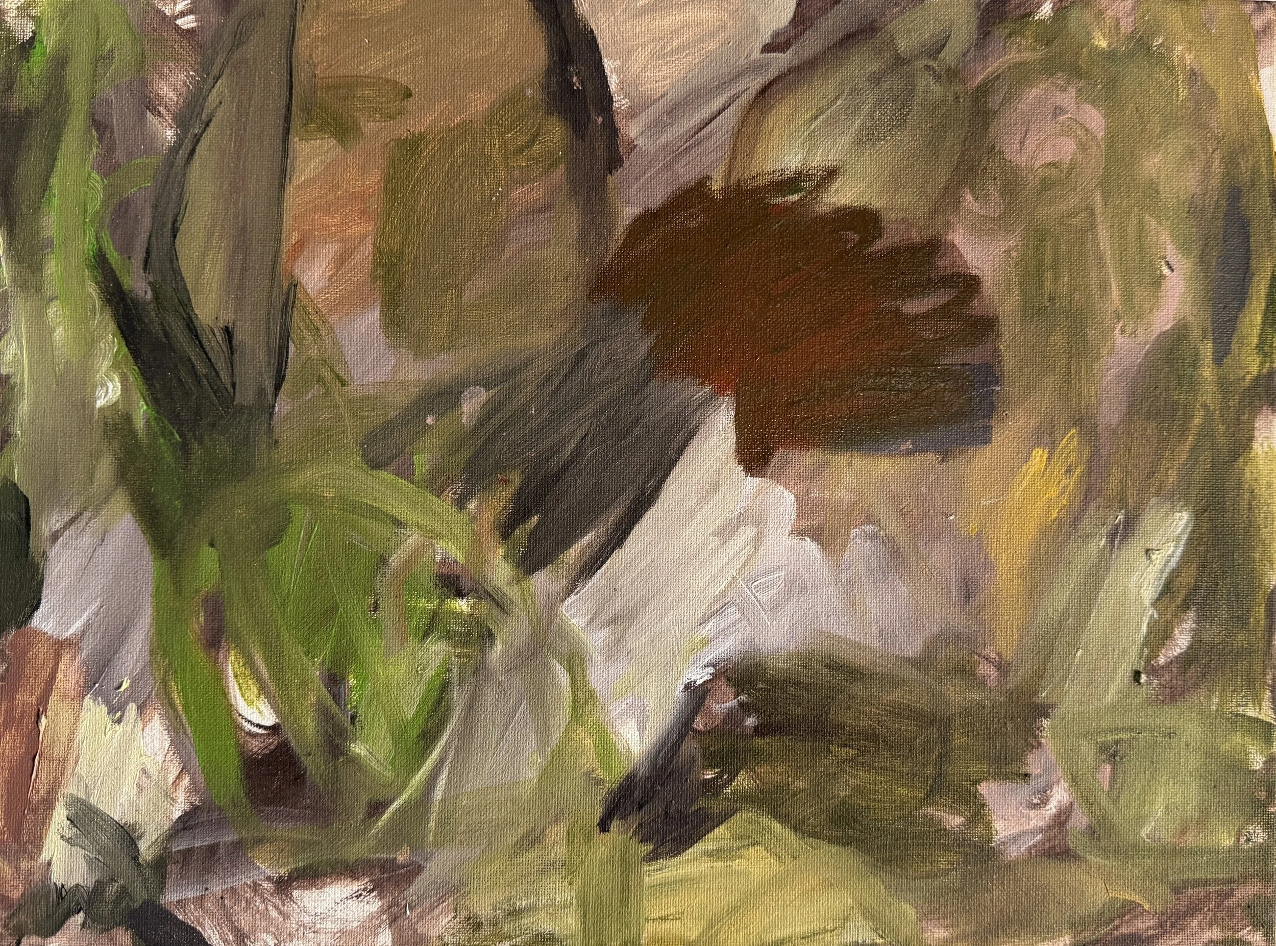 David Usher, 'Cradle of Life', 2024/2026, acrylic and oil on canvas 41 x 30cm