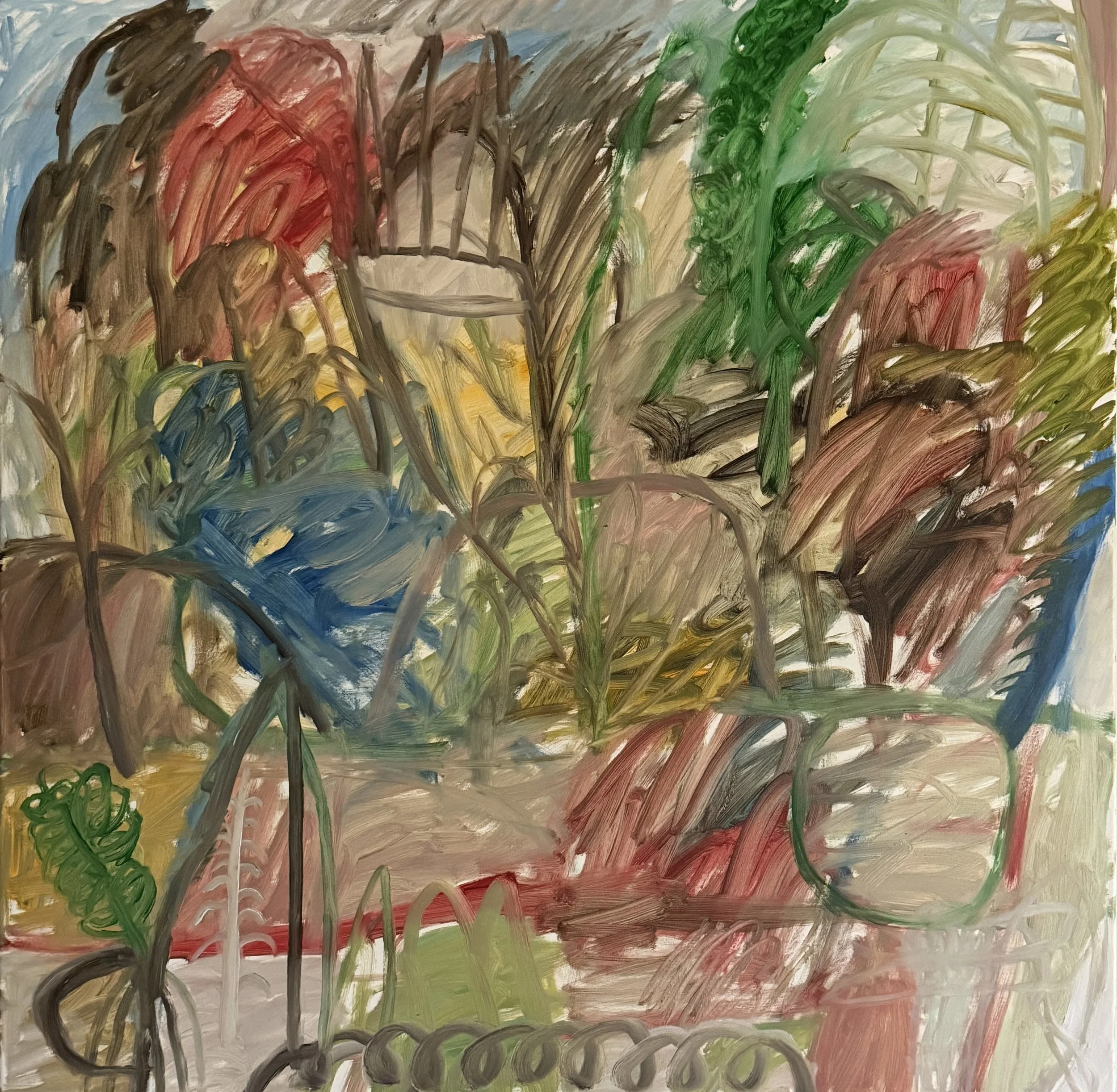 David Usher, 'In the Garden (of Love and Madness), 2026, oil on canvas, 101 x 101cm