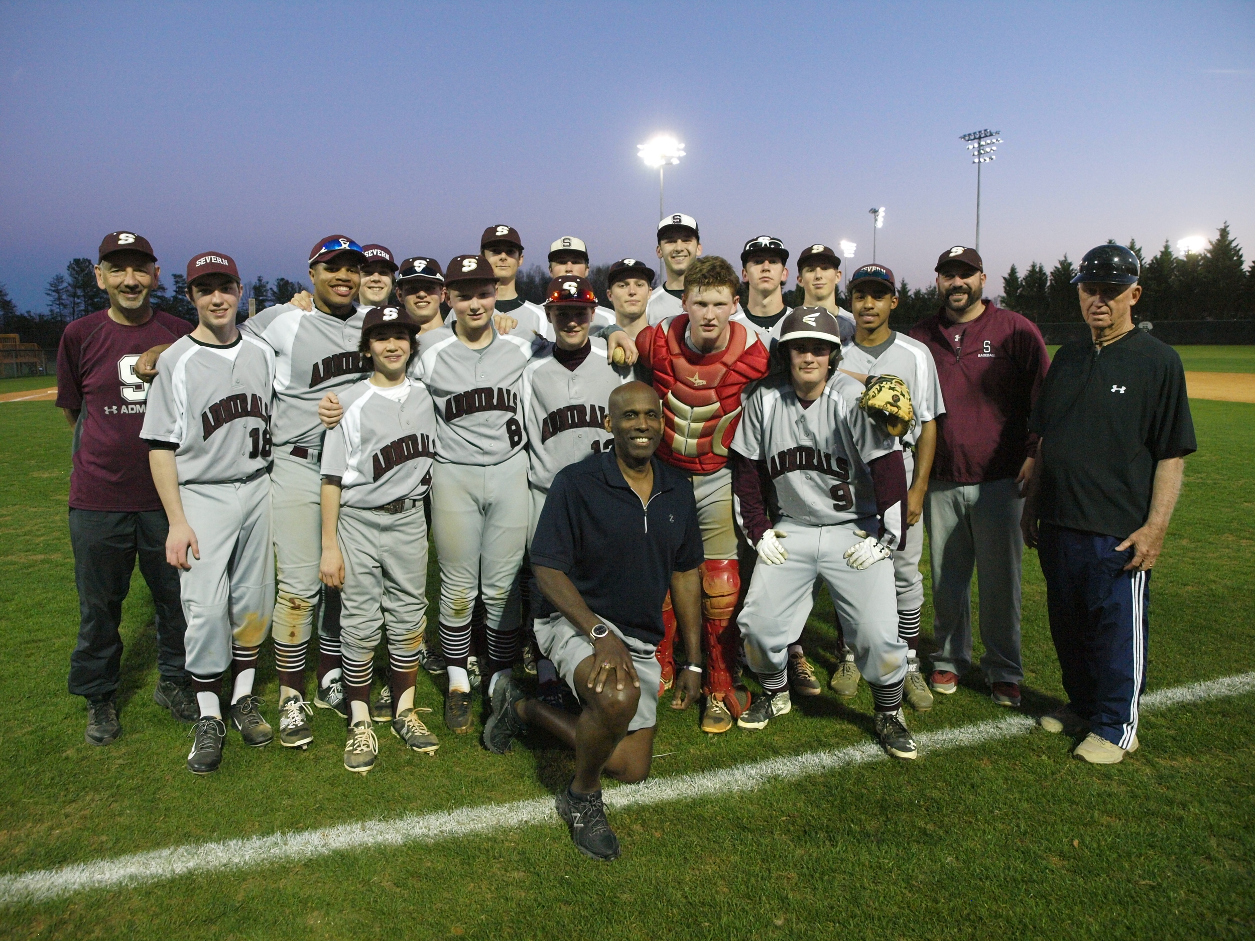 Carl with Coach Hall Sparks Severn High Baseball Team