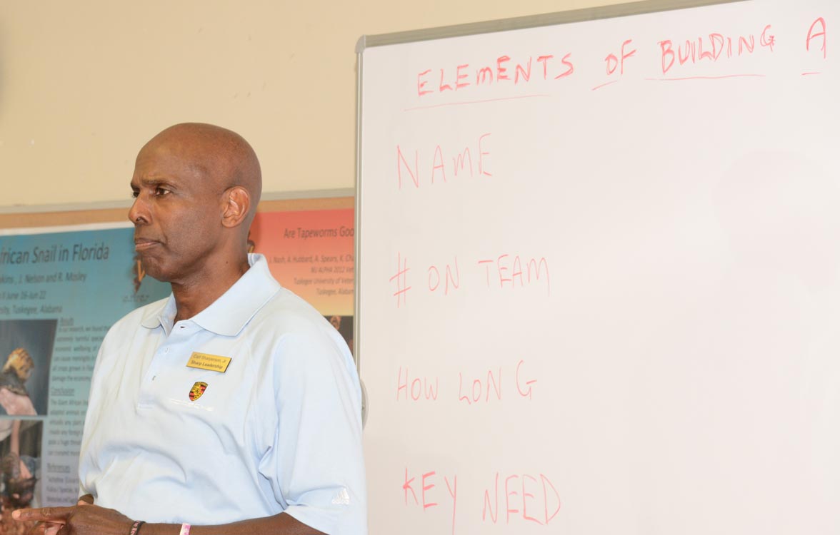 Carl teaching to collegiate leaders at Tuskegee University