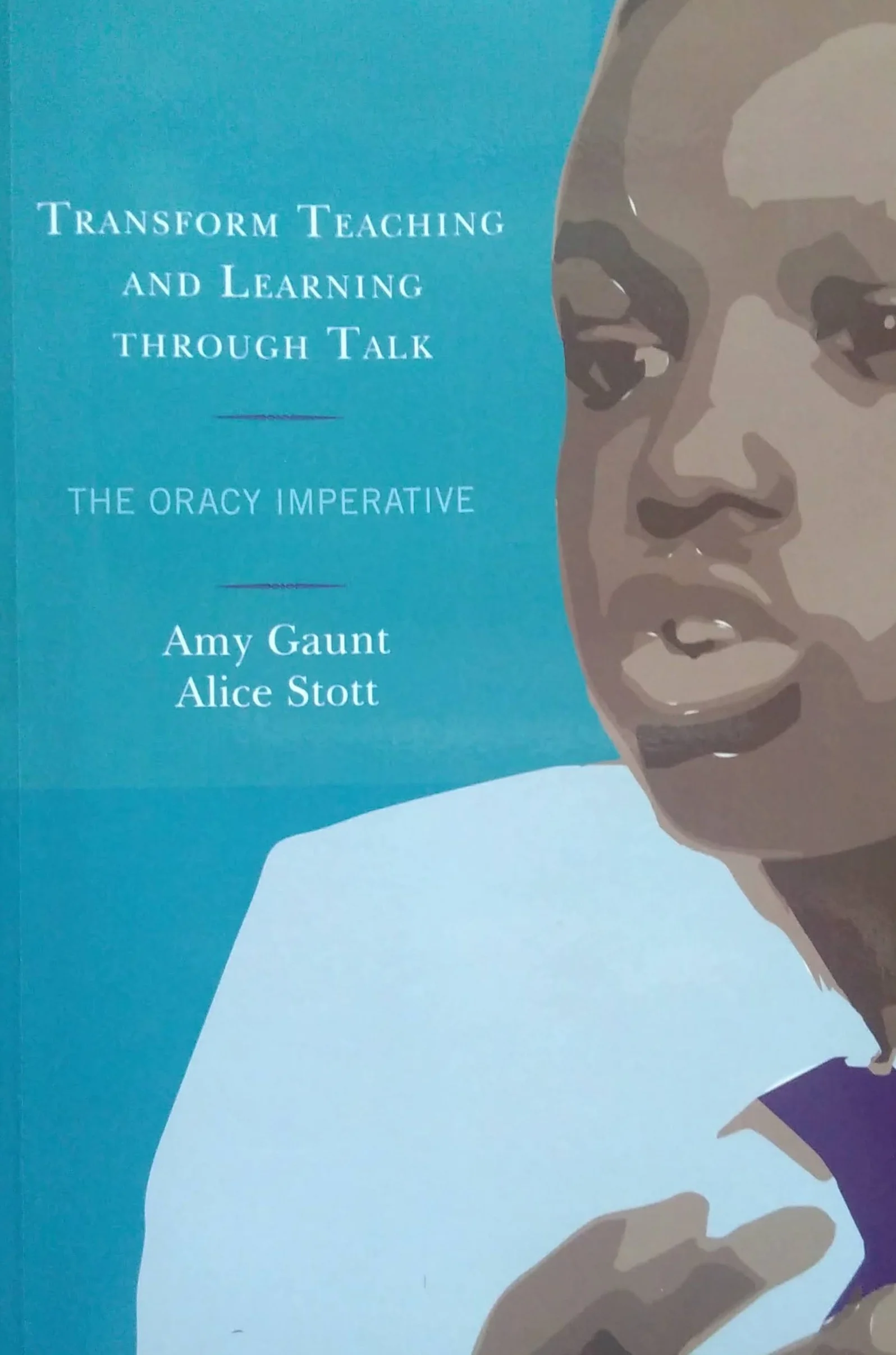Front cover of the book - picture of child speaking