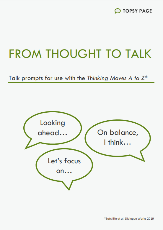 From Thought to Talk – metacognition resource - Topsy Page
