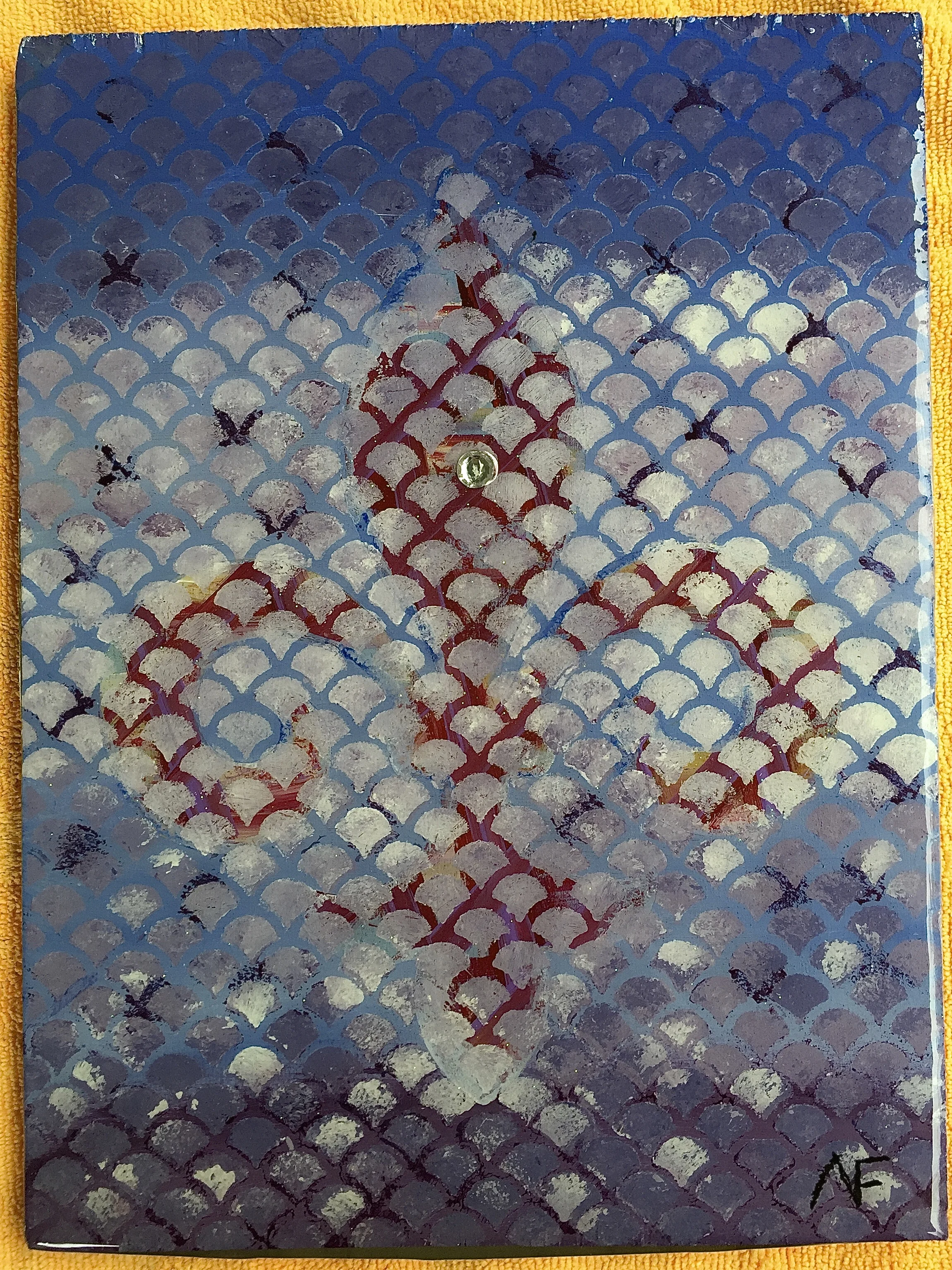 FLEUR DE LIS, SCALES, & WINGS (RED) $75 USD