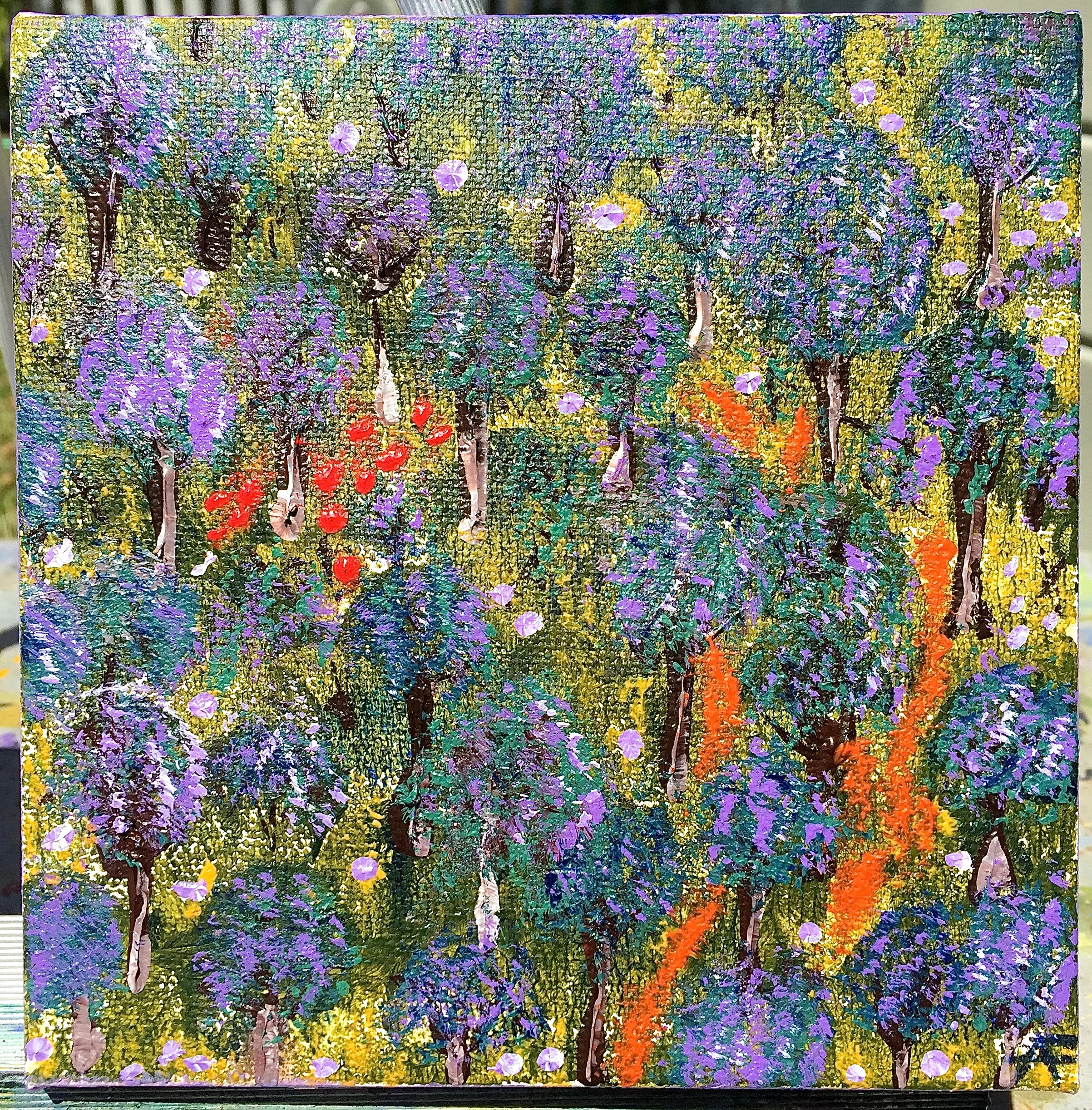 TREES IN THE PARK 6" X 6" ACRYLIC ON CANVAS