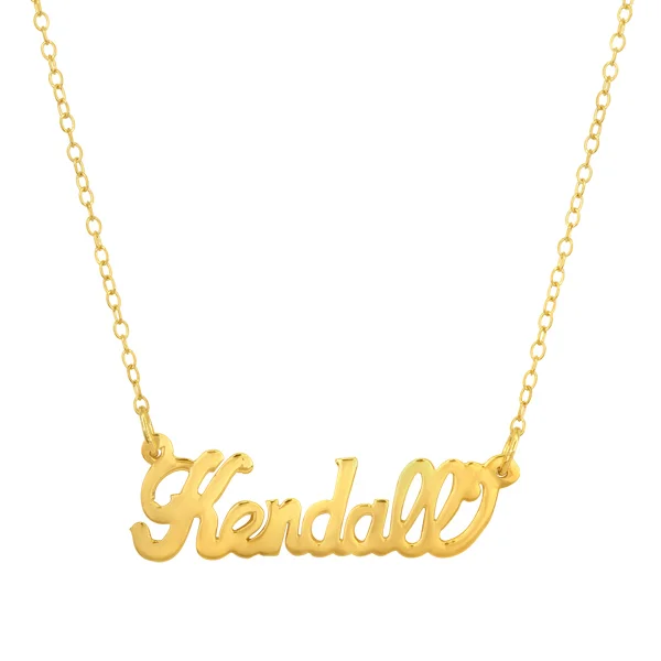 METAL NAMEPLATE NECKLACE WITH CHAIN 