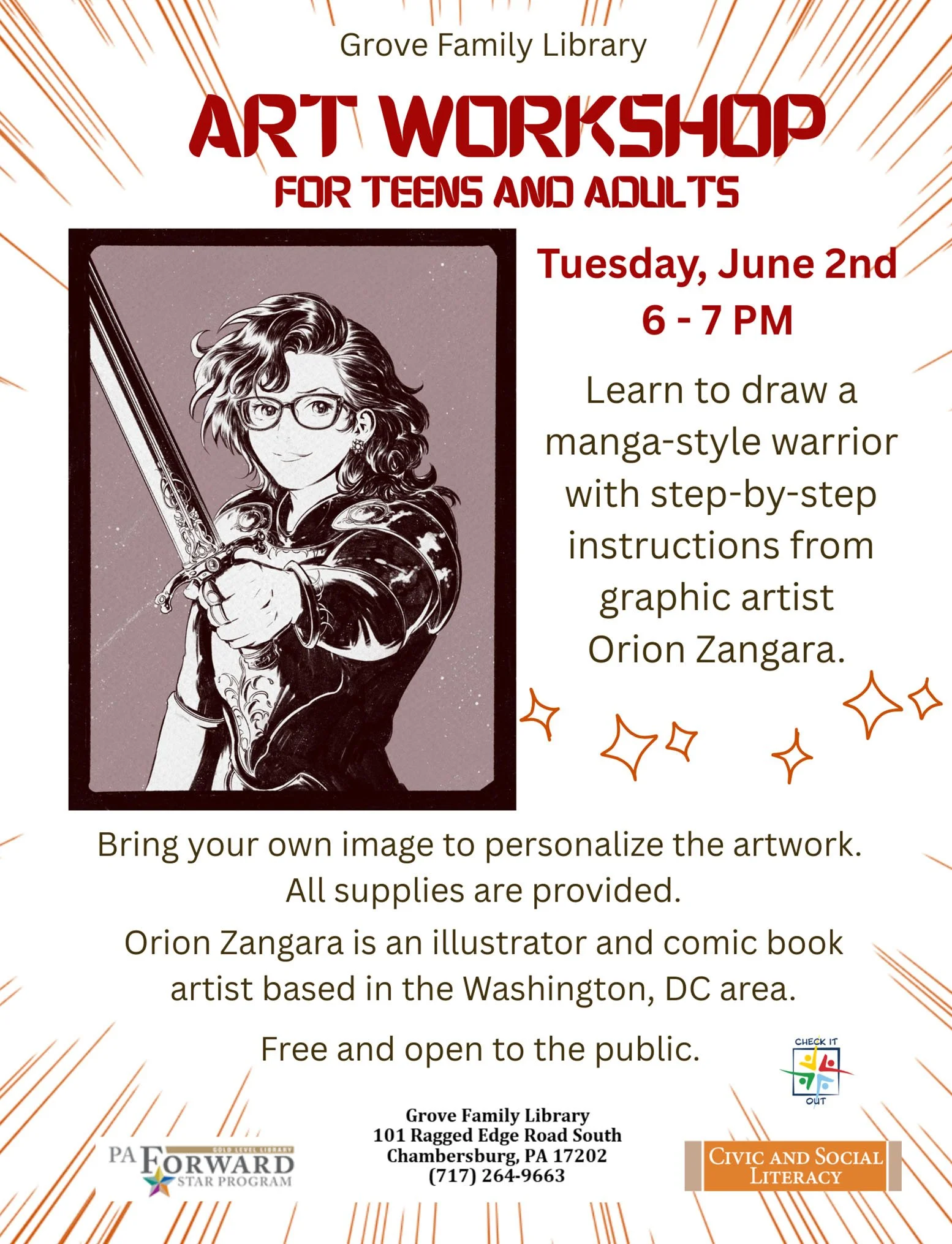 Big news! Next week's live manga workshop