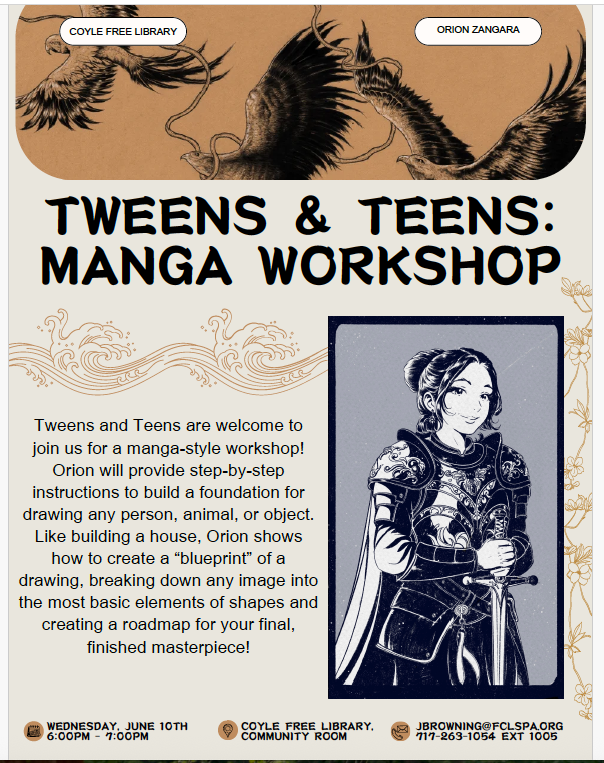 🎨 Manga Workshop Tour: Three Summer Dates with Artist Orion Zangara!
