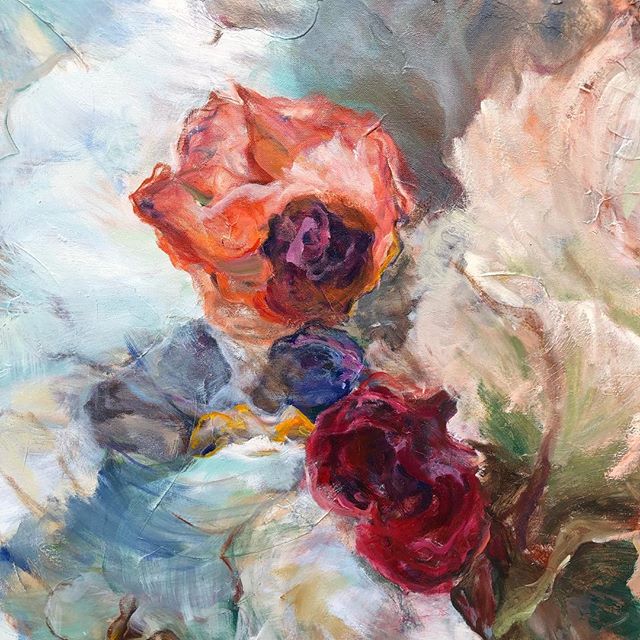 Detail of Romance in Blue by Mary Helen Seago @degasgallery #degasgallery #maryhelenseago #blue