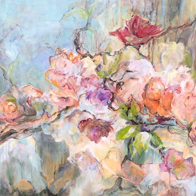 Early Sunrise by Mary Helen Seago, oil on canvas, 36x36 in. @degasgallery #art #nola #fleurs #earlysunrise #painting