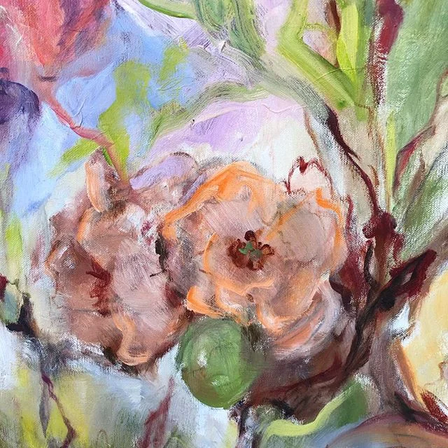 Detail of Mary Helen Seago&rsquo;s Big Red @degasgallery #floral #flowers #maryhelenseago