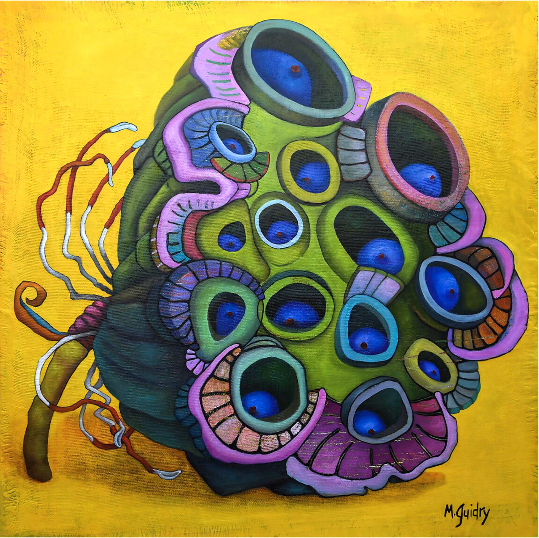 SOLD: Reliquary: Lotus Pod Yellow