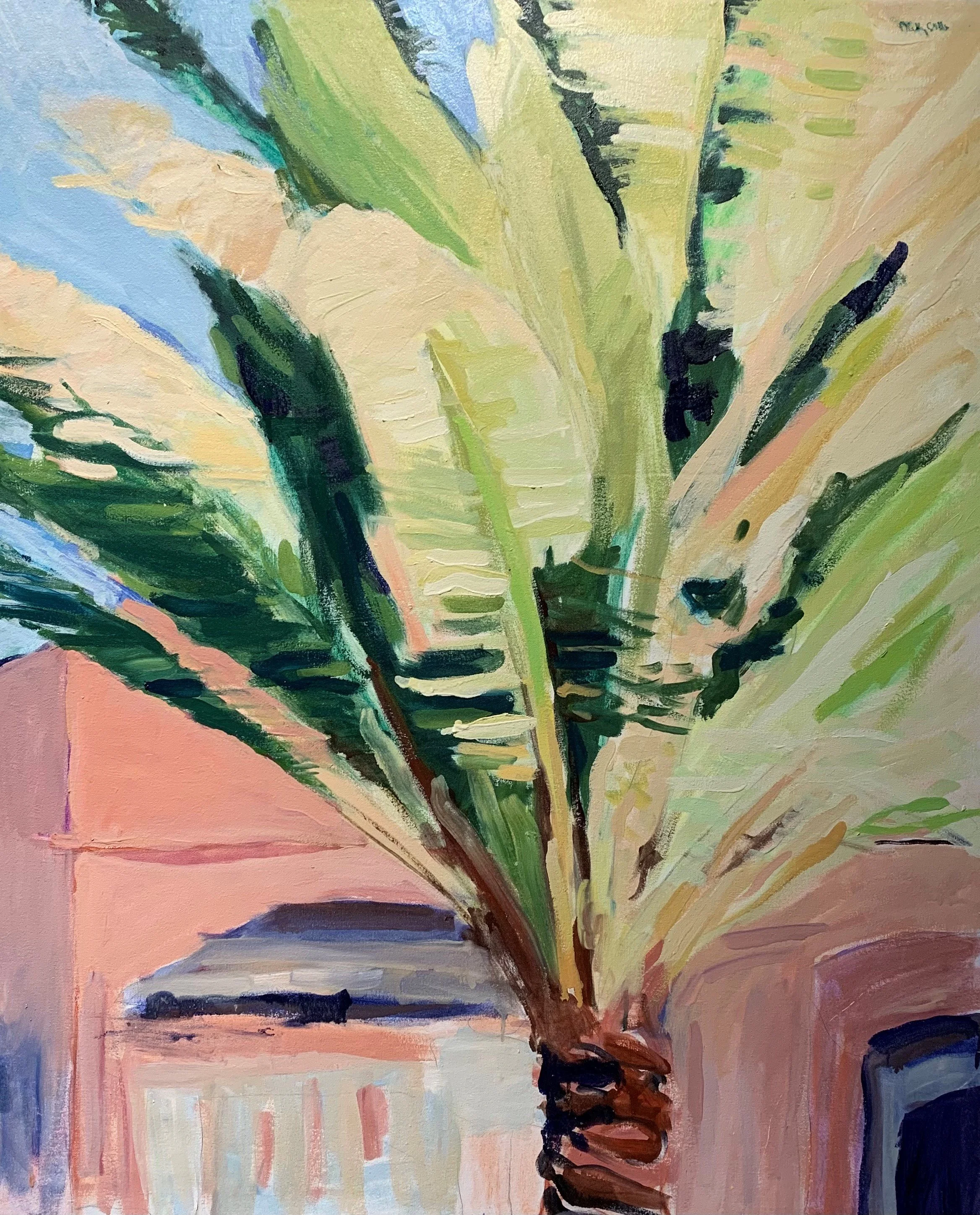 Palm Tree with Pink House