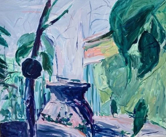 Patio with Oil Jar