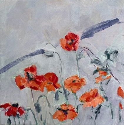Poppies with Grey Line