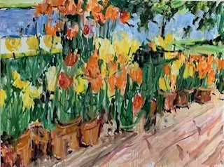 Tulips Near the River