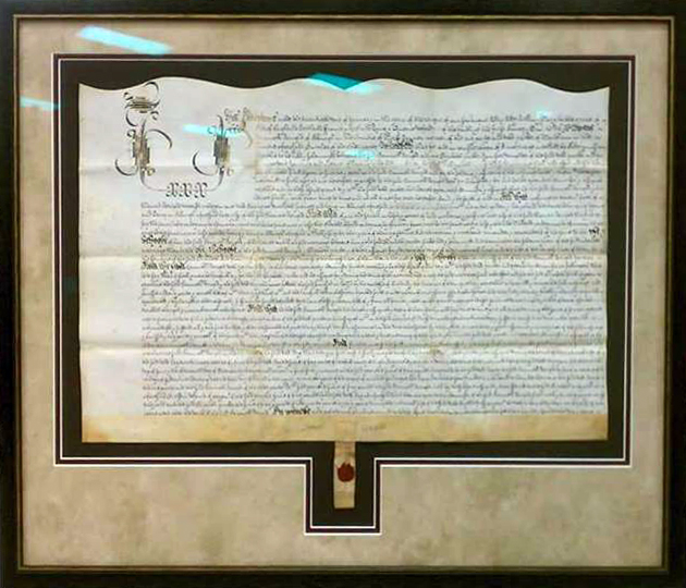 Wedding certificate, written on vellum, 18th c.