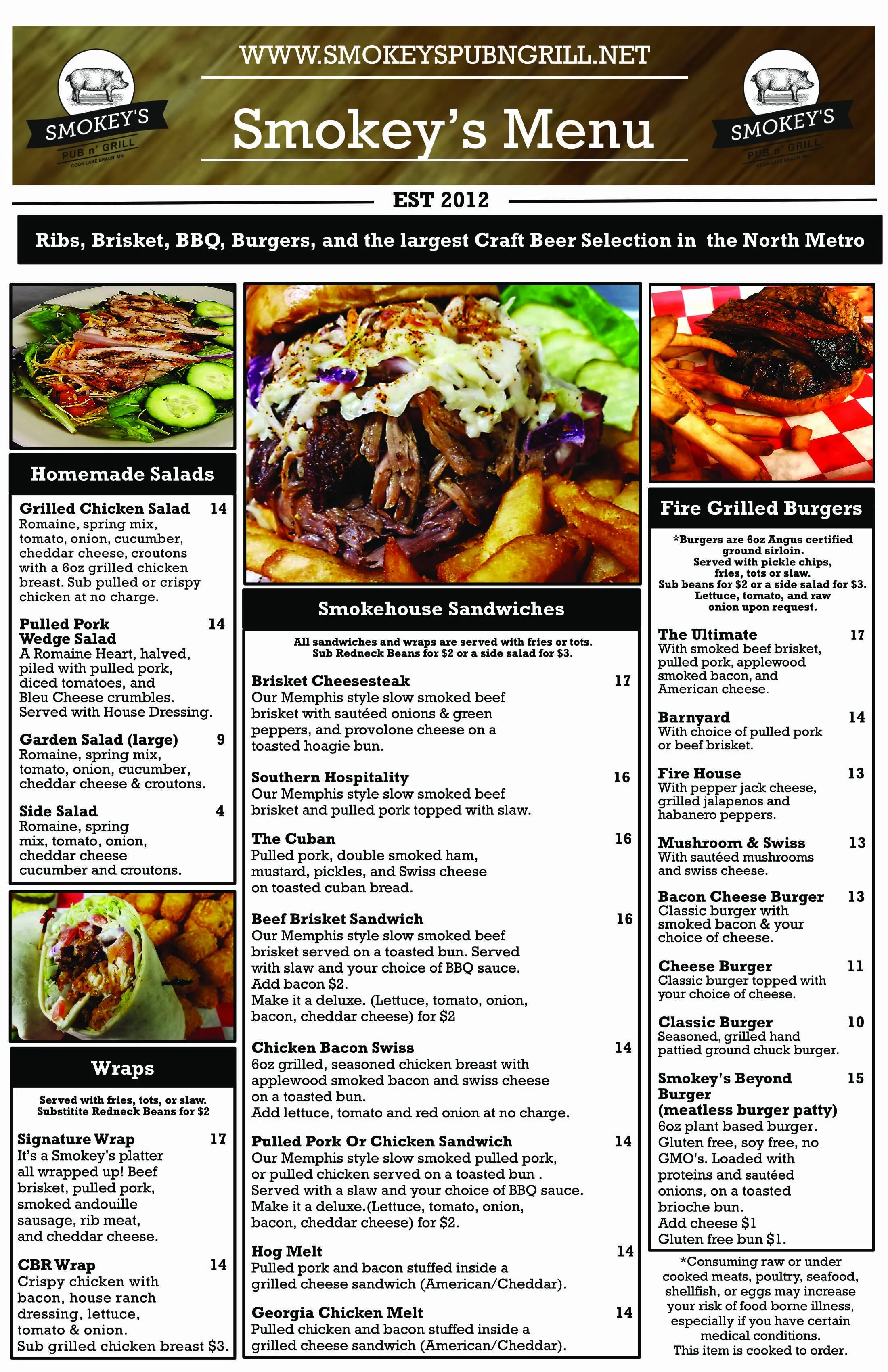 Eat & Drink — Smokey's Pub N' Grill