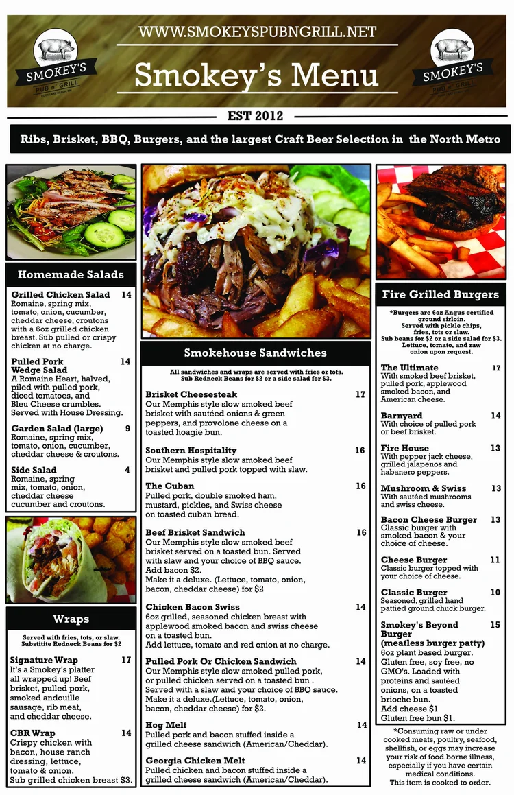 Eat & Drink — Smokey's Pub N' Grill