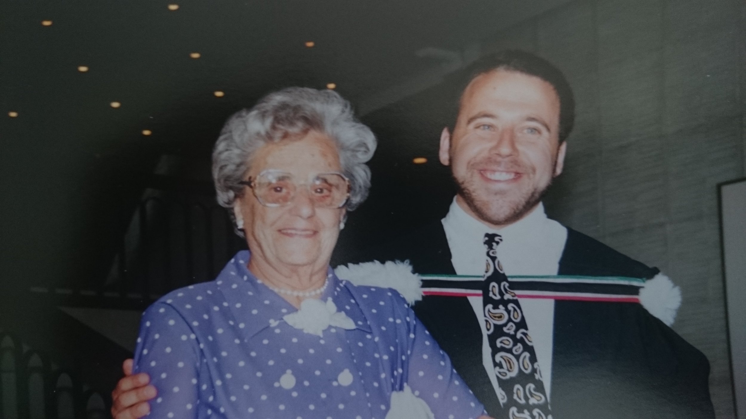 Robert and his very proud grandmother at convocation in 1992.