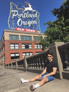 Nicholas on vacation, taking some downtime in Portland, Oregon.