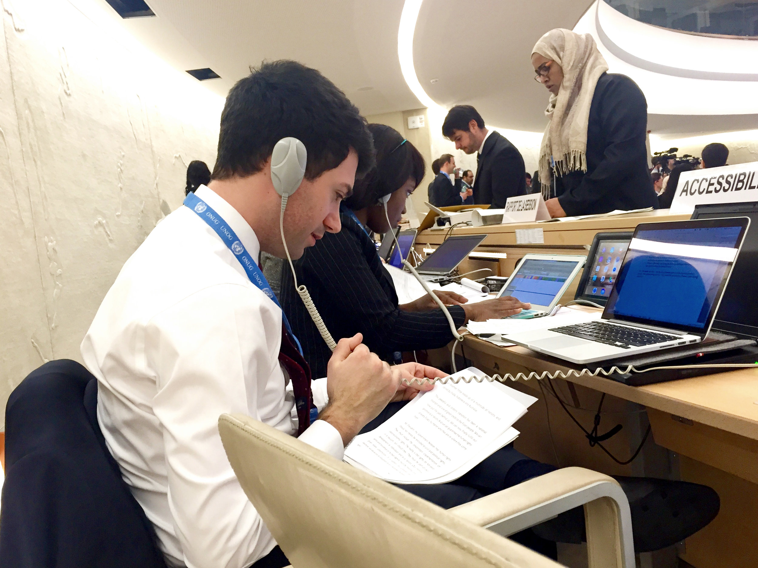 Nicholas interning at the UN. 