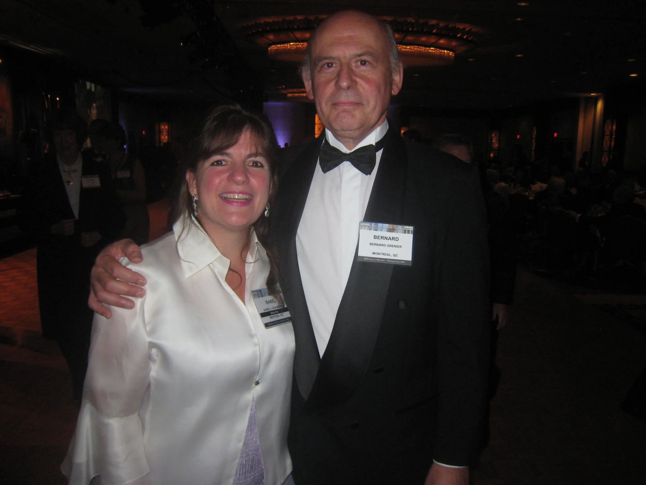 Isabel with husband Bernard at her swearing in at the American College of Trial Lawyer Conference in Washington, 2010.