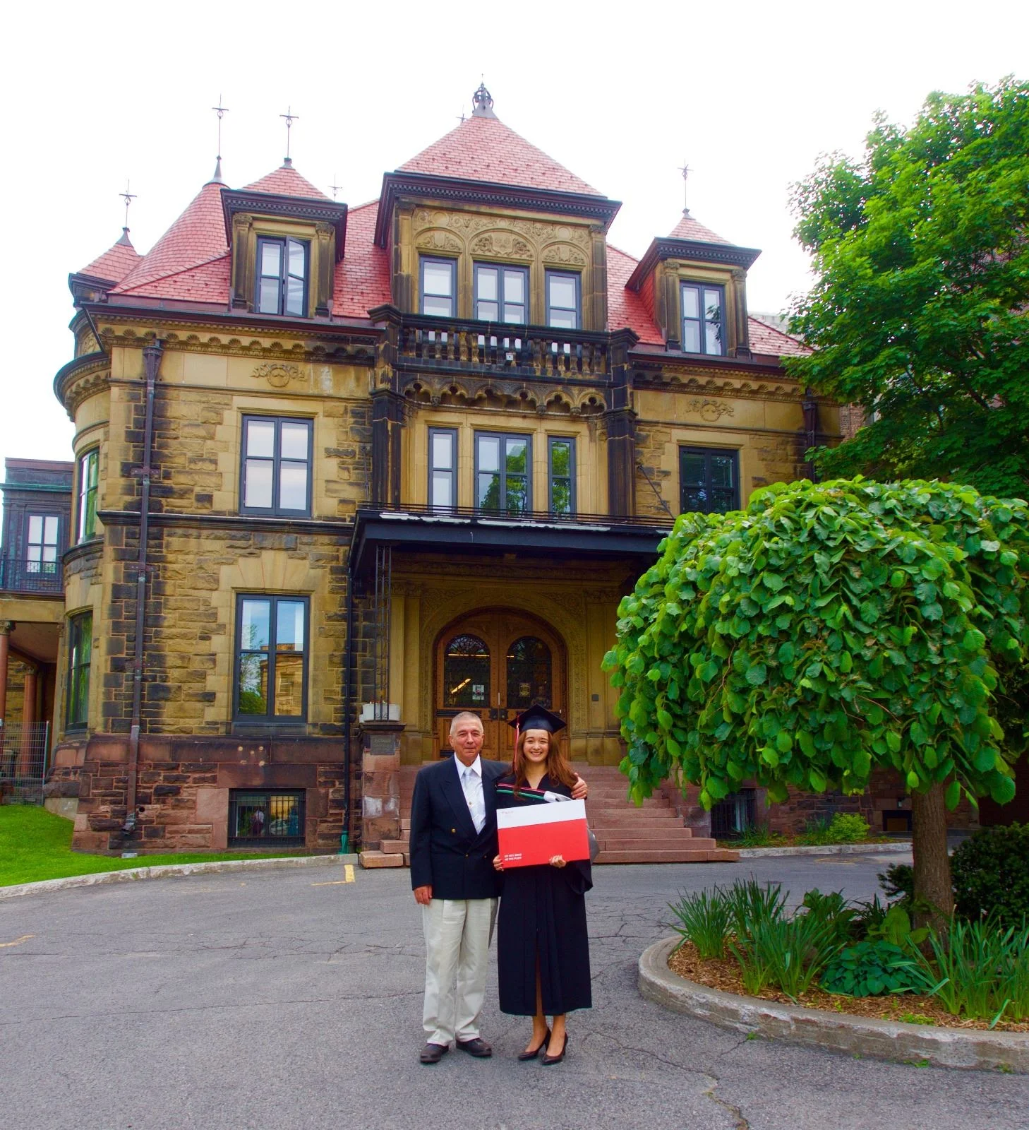 Louise with her father on her graduation day at McGill, Class of 2016