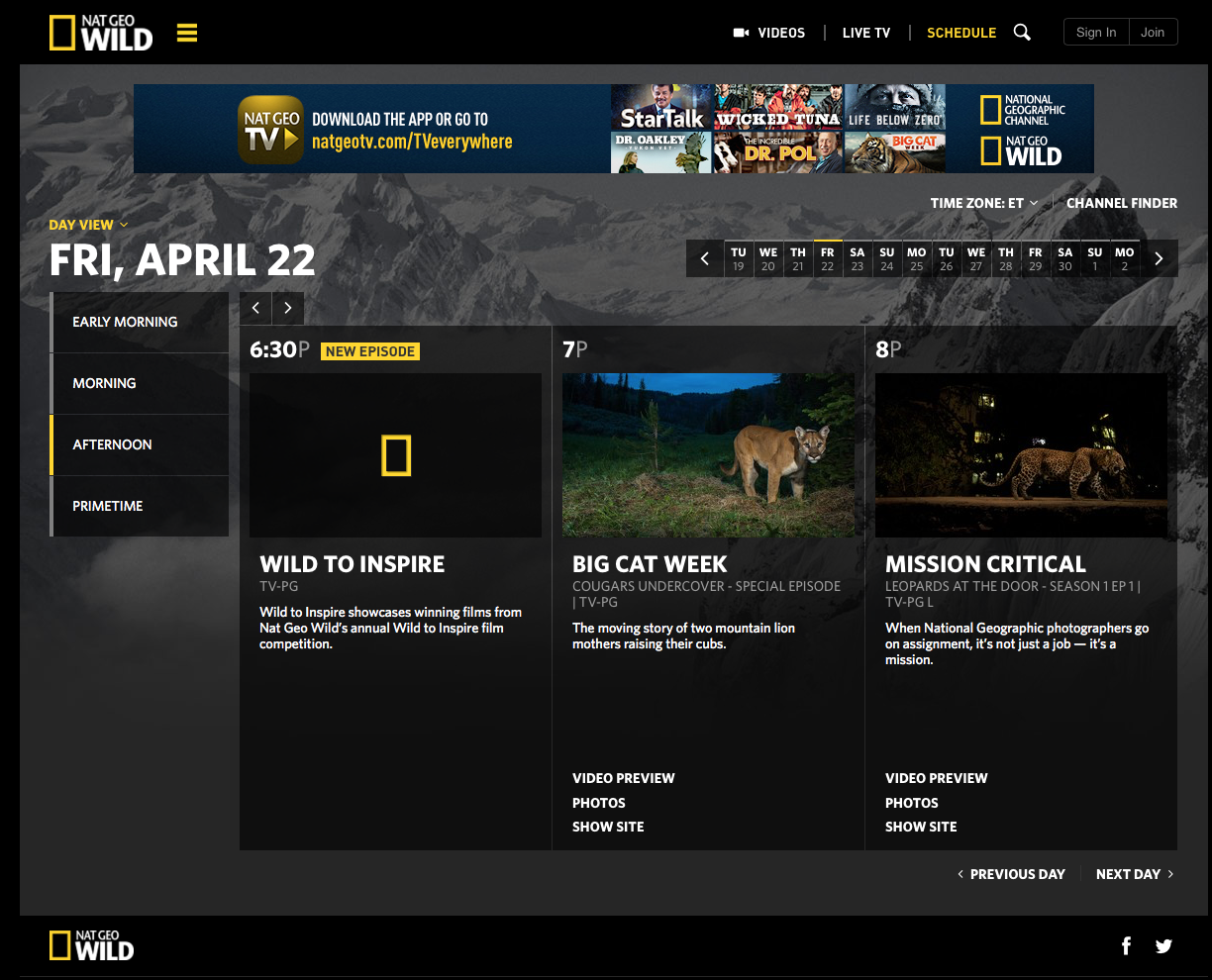 "To the Explorers," on NatGeo Wild tv April 22nd at 6:30pm!