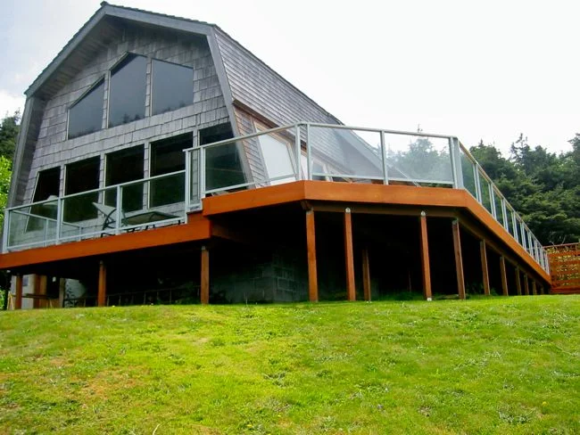 perched on a hill