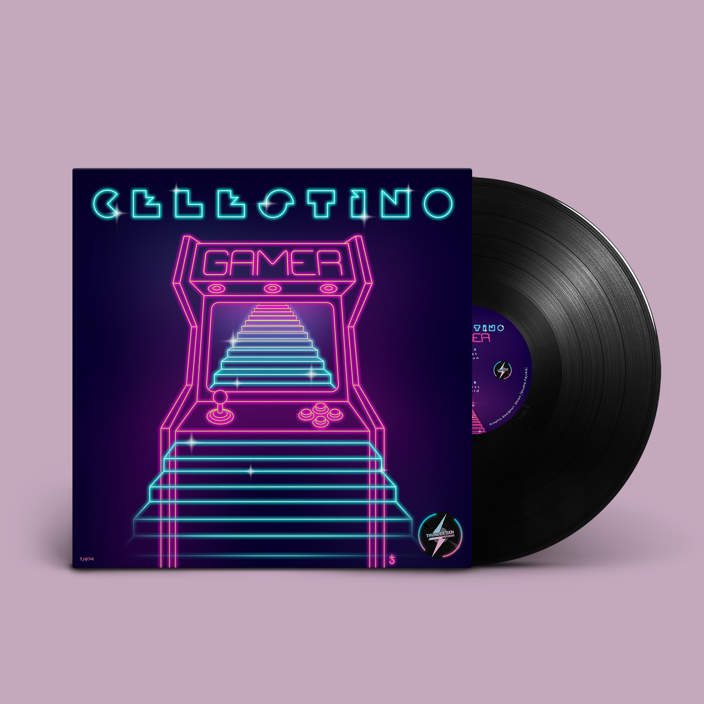 illustration_andre_levy_zhion_vector_pop_music_cover_celestino_ep_gamer_arcade_stairs_neon_retro_80s_nudisco_album.png