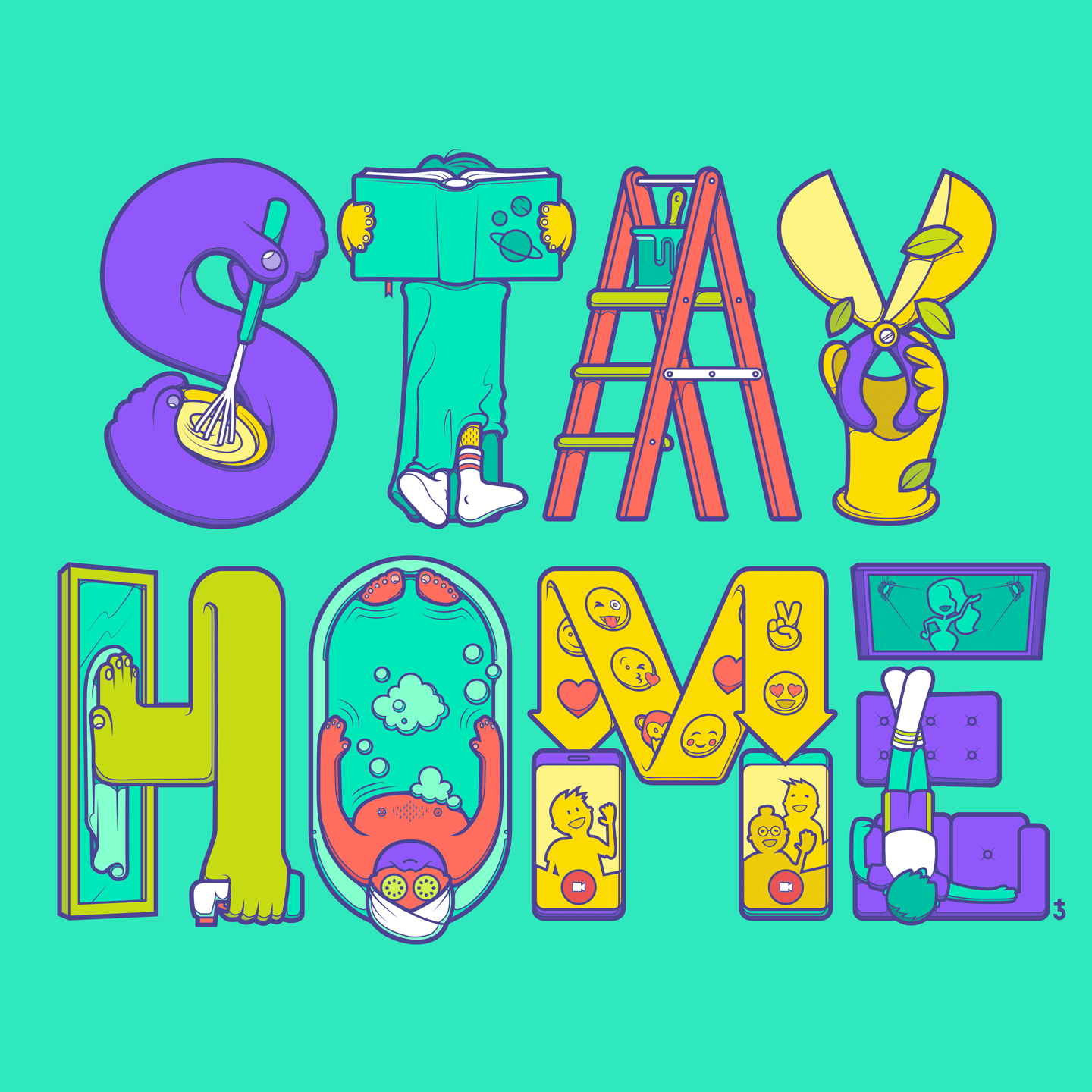 illustration_andre_levy_zhion_vector_pop_type_lettering_stayhome_social_distancing_quarantine.gif