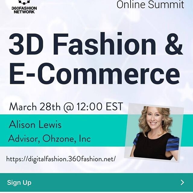 The talk in 3D Fashion  is still available online with a Summit Pass for the next 30 days. Please sign up, watch, and check our the other amazing speeches at your leisure. https://digitalfashion.360fashion.net/