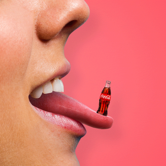 "Its elastic properties make the tongue of youth an ideal springboard to master the Coca-Cola "Flip ‘n Sip." #TasteBudTalent"