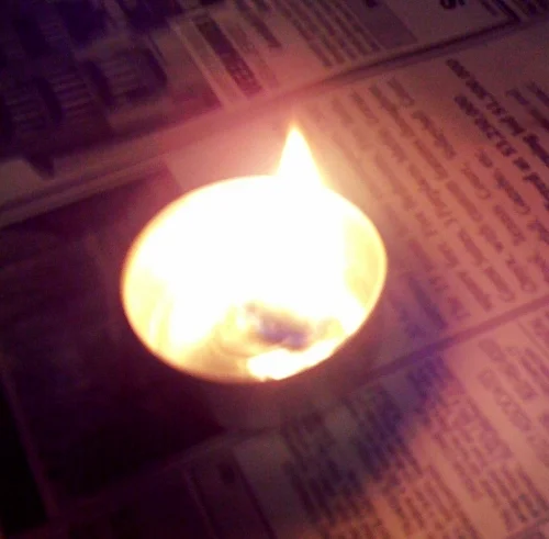  as i researched and worked with the materials, i discovered that thanks to the waxy interior (and the general nature of paper) that it burned really well. and really long.&nbsp; 