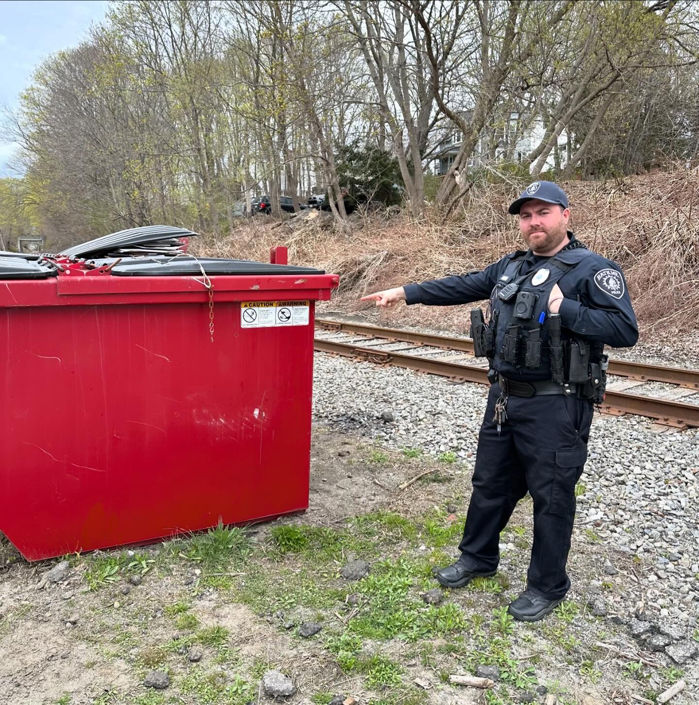 Why is Officer Nick so mad? Because people keep busting our dumpster locks open and illegally dumping here! It&rsquo;s an added weekly cost to our small business that we can&rsquo;t keep eating. So today, we set up cameras and a plan with the Bath PD