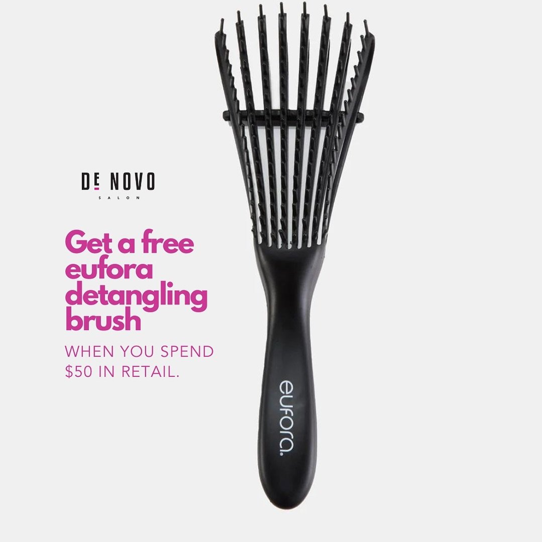 Beach. Gym. Kids. No matter where, this detangling brush is clutch. It&rsquo;s yours free when you spend $50 in retail.* 💖#DeNovoDay 

Supplies limited. Not guaranteed in stock.