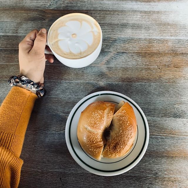 Start your morning off with our Brooklyn bagels π₯― and cozy Coffee βοΈ #bagel #coffee #latte #nyc #foodie #Harlem