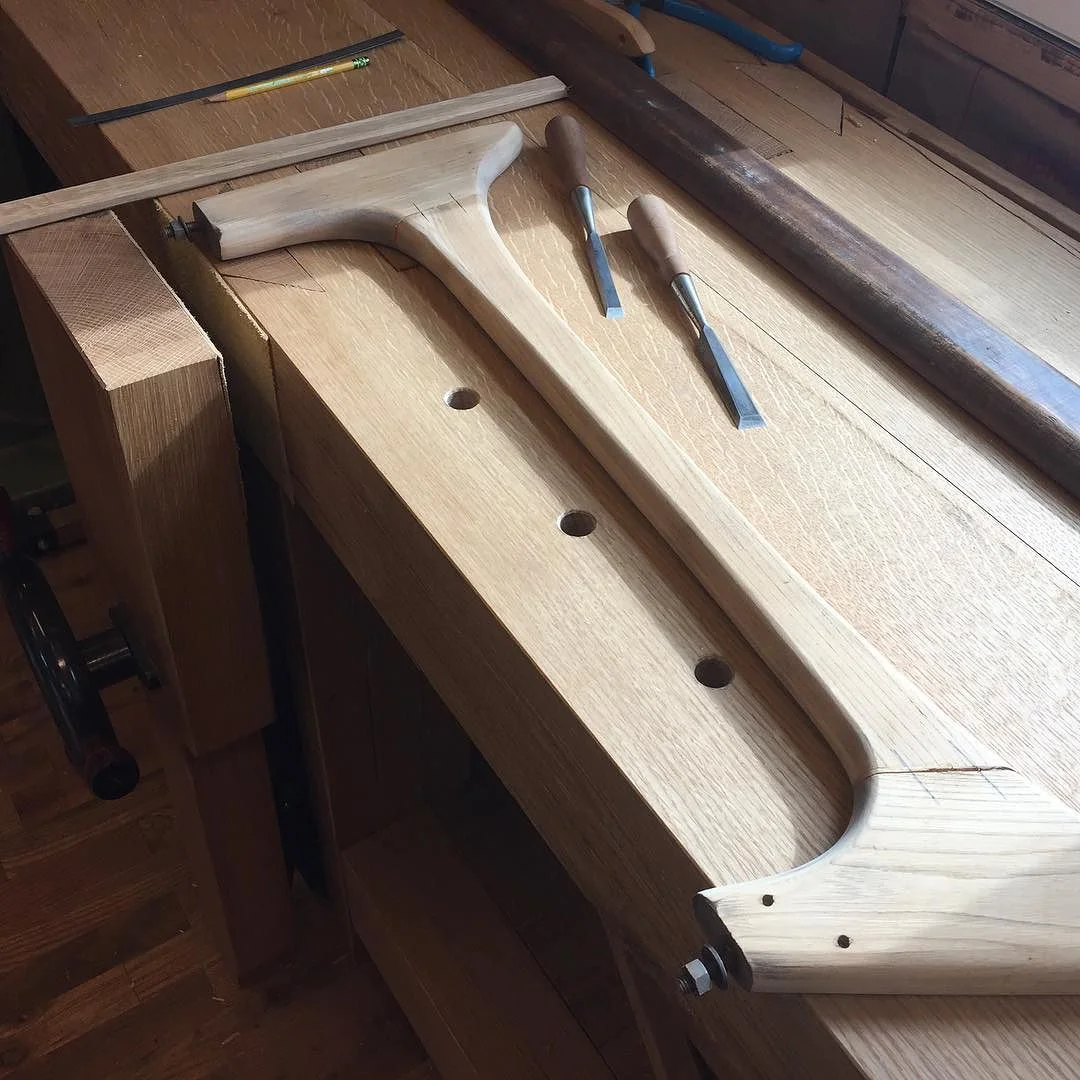 First project using the new bench is to reupholster the Pearsall sofa that’s been waiting over a year. The legs are all getting sanded down and I’m going to replace the crappy dowels with floating tenons to strengthen things. Getting some help from Helen @millerupholstering on the webbing. Check her out if you’re in the Minneapolis area!
Once I get all this reupholstery done I will start working on a few new designs - a sofa and two chairs.
#pearsall #sofa #workshop #festool #oak #midcentury #mcm #midcenturymodern #madeinmichigan #madeinusa http://ift.tt/1RNNW10