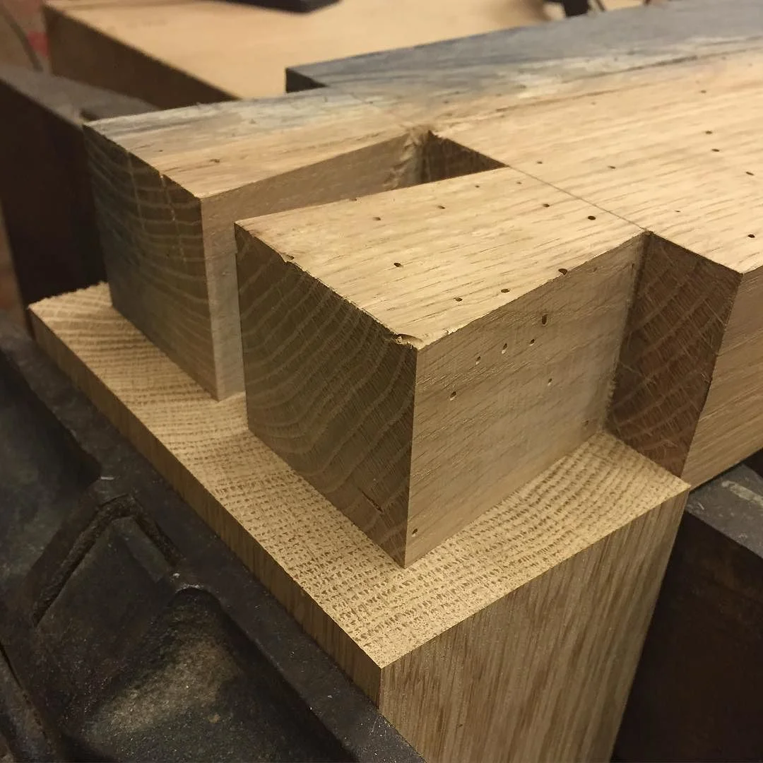 Getting ready to mark and cut the pins on these here condor tails. I made a list of all the things still left to do on my new workbench. Unfortunately there are a number of tasks ahead. The good news is that most of them aren’t too terribly bad. Everything takes time though… #condortails #madeinusa #madeinmichigan #Benchcrafted #woodshop #workshop #woodwork #handmade #cherry #beech #workbench #roubo #tenon #dovetail #legvise #wagonwheel #woodworking #mcmfurniture #lienielsen #whiteoak #emmert #vise #patternmaker http://ift.tt/1Zjjlx9