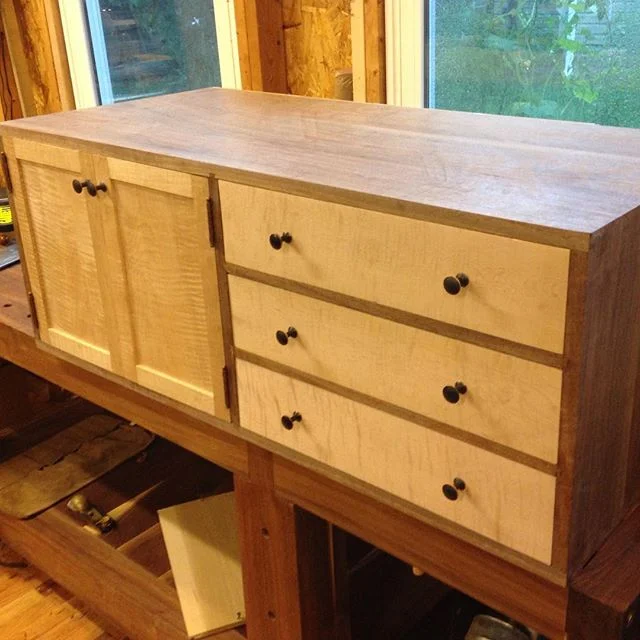 Kelvin’s cabinet is “done” - although it seems like the final 5% of a project is what really takes time. I can find something I’d like to make a little better each time I look at it. Ugh…
#cabinet #maple #walnut #mcmfurniture #hinge #hardware #installation #design #handmade #madeinusa #madeinmichigan #kelvinscabinet #doors #butthinge #workshop #woodworking http://ift.tt/1JR9zom