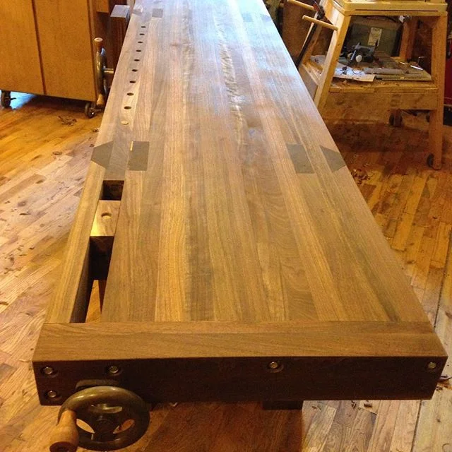 3 of 4 shots of a walnut Roubo workbench for @cupandchisel. This will be making its way down to Houston, TX in the near future.
#roubo #walnut #design #mcmfurniture #madeinusa #madeinmichigan #Benchcrafted #woodshop #workshop #woodwork #handmade #walnut #workbench #roubo #tenon #dovetai http://ift.tt/1W6YyJc