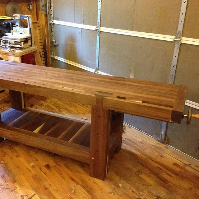2 of 4 shots of a walnut Roubo workbench for @cupandchisel. This will be making its way down to Houston, TX in the near future.
#roubo #walnut #design #mcmfurniture #madeinusa #madeinmichigan #Benchcrafted #woodshop #workshop #woodwork #handmade #walnut #workbench #roubo #tenon #dovetai http://ift.tt/1W6Yxoy
