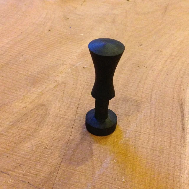 Here’s an ebony door knob that I turned awhile back. I try to use domestic, locally sourced lumber that I cut myself using my small sawmill, but sometimes I really like adding small details in ebony. http://ift.tt/1RpW0n4