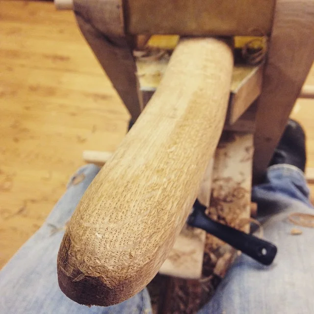 Working on the arm for an upcoming chair design based on a Milo Baughman mid century style. This is a piece of steam bent white oak - sweet!
#midcentury #mcm #baughman #steambent #oak #whiteoak #shavehorse #spokeshave #madeinmichigan http://ift.tt/1NHVezY