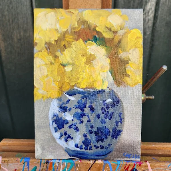 Yellow Mums in Chinoiserie Vase #1.jpg