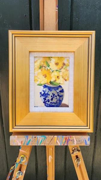 Yellow Mums in Chinioserie Pot on easel.jpg