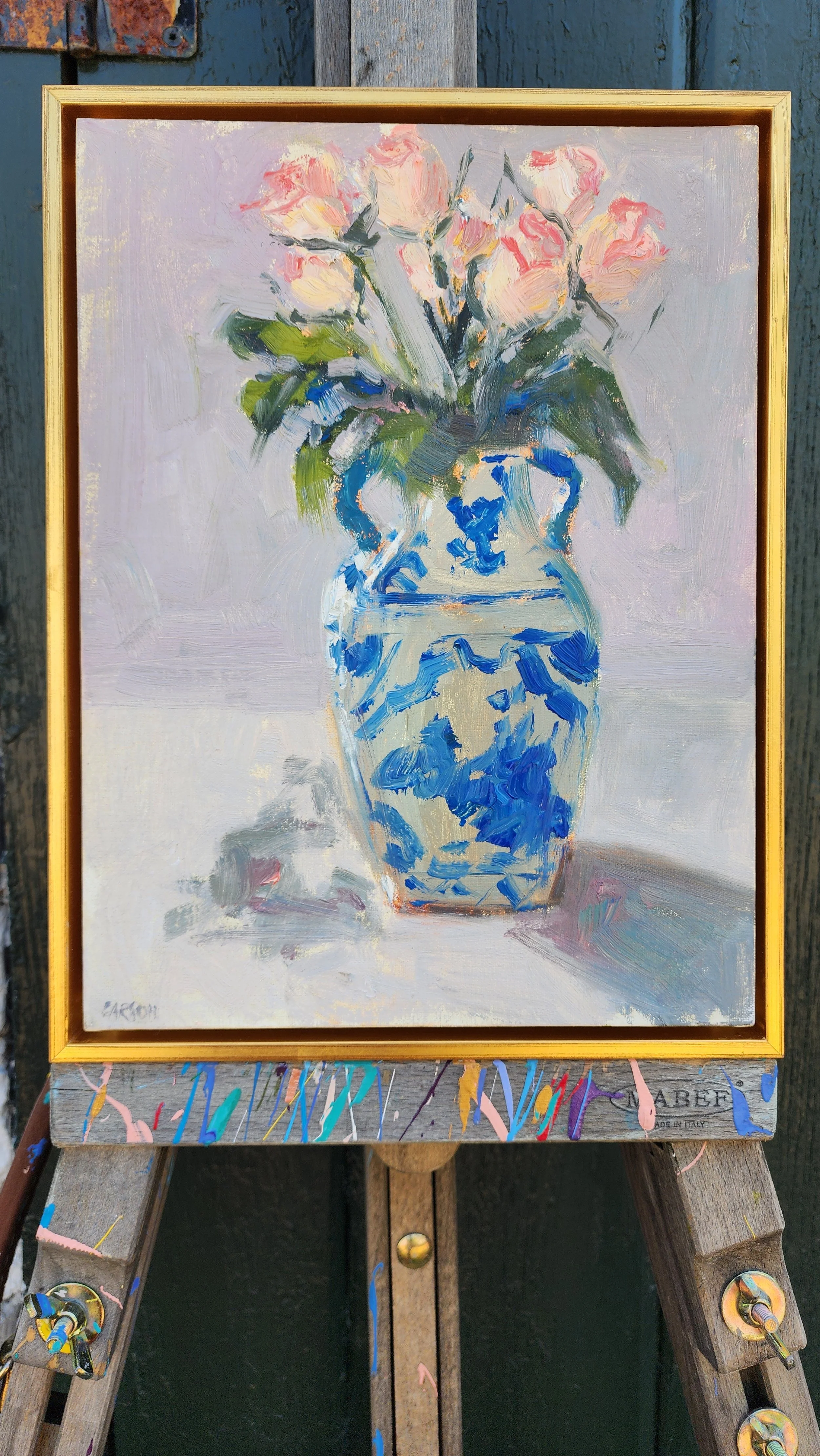 Winter Roses in Chinoserie Vase from a distance.jpg