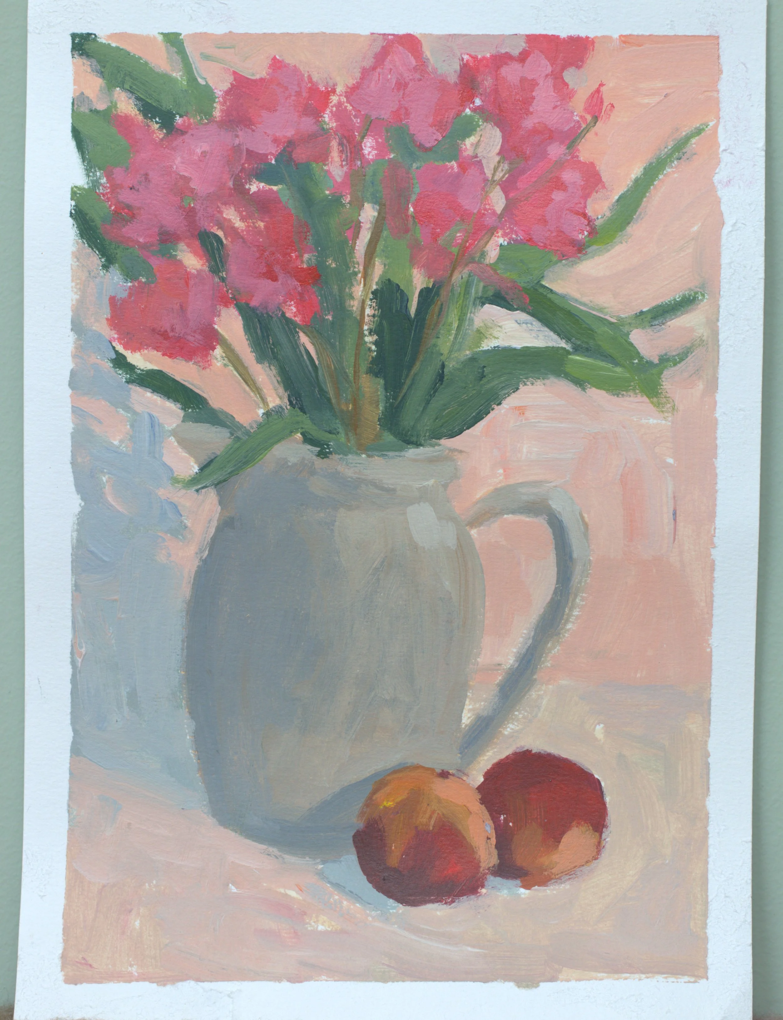 Oleander in Ceramic Pitcher en plein air full paper.jpg