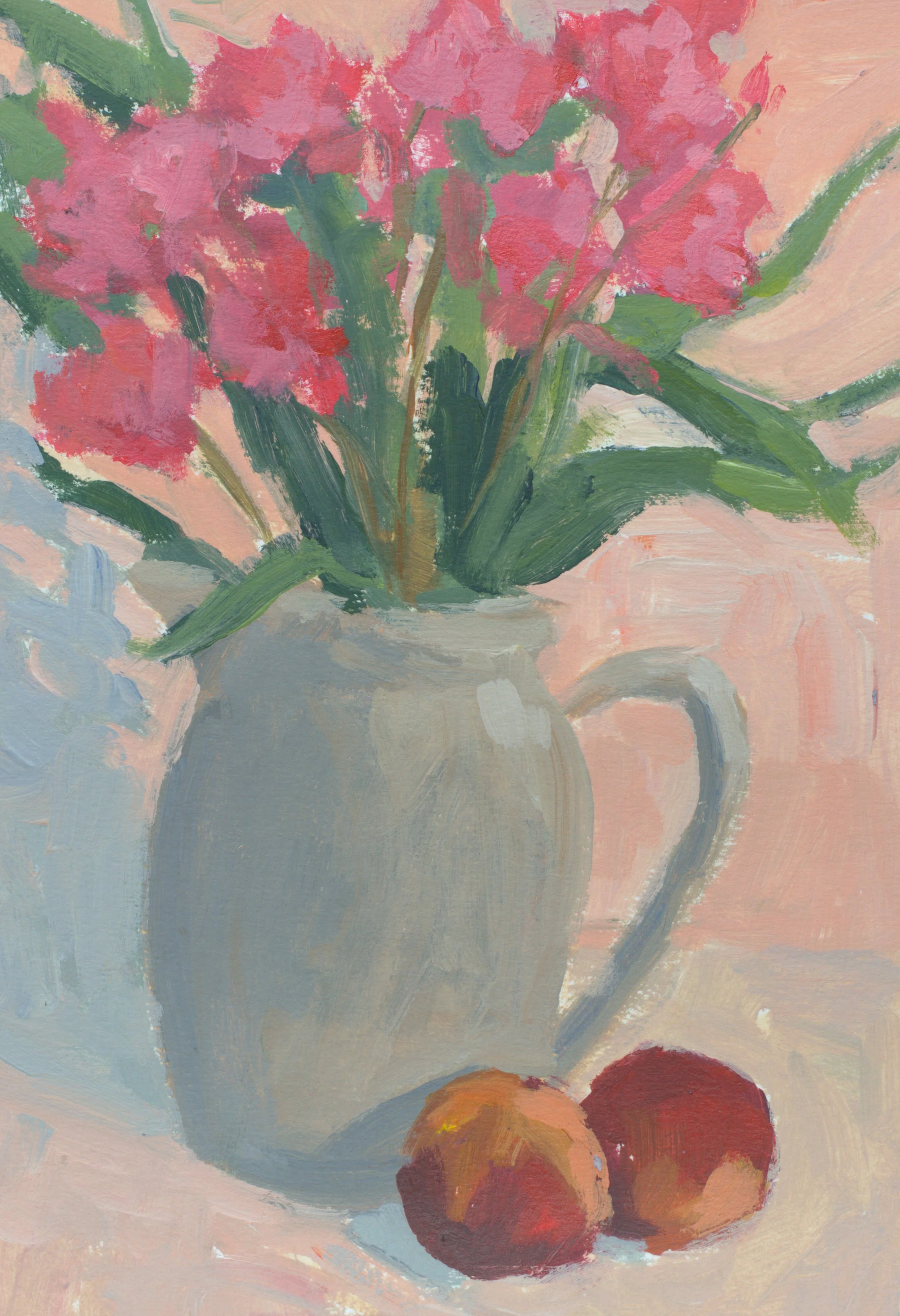 Oleander in Ceramic Pitcher en plein air.jpg