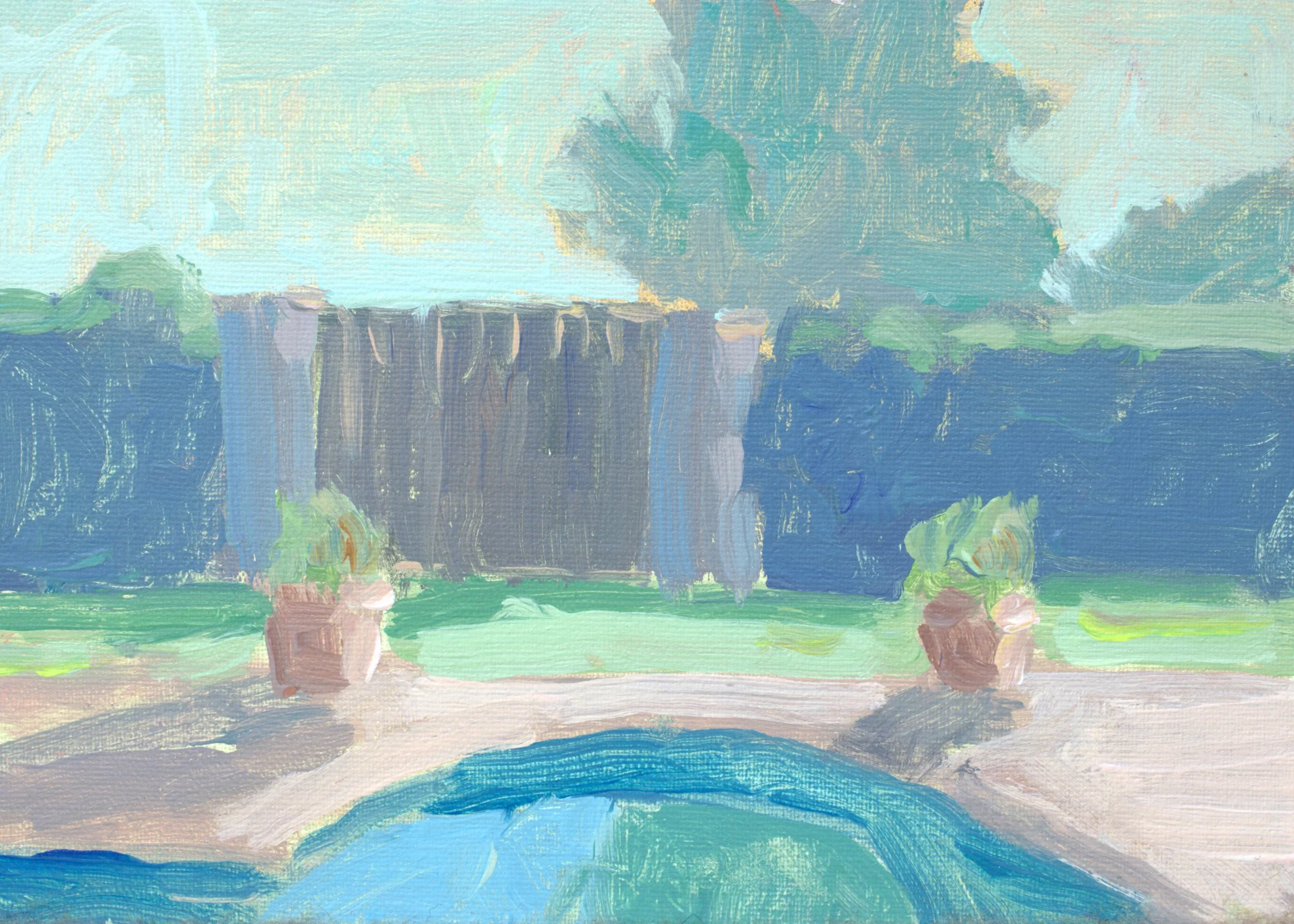 Coffee By the Pool, en plein air.jpg